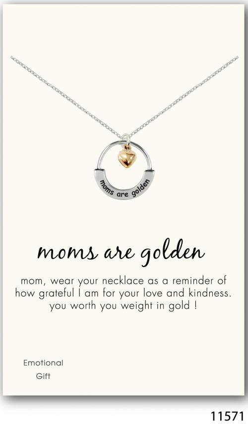 Moms are golden silver pendant